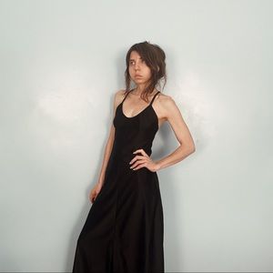 Black floor length 70s Dress